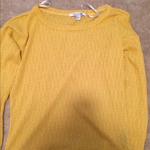 Forever 21 yellow long sleeved knitted sweater